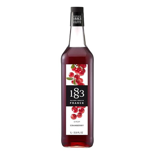 1883 Cranberry for Drinks, Made in France, 1 Liter Glass Bottle