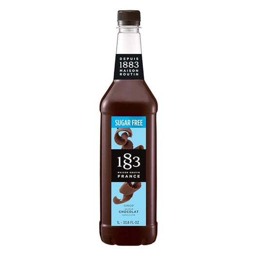 1883 Coffee Syrup, Sugar Free Chocolate Syrup for Drinks, Made in France, 1 Liter Plastic Bottle