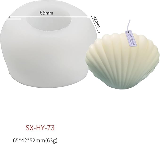 4 Pack Silicone Conch Resin Sea Shell Mold For Candles and Soap - Candle Making Mold