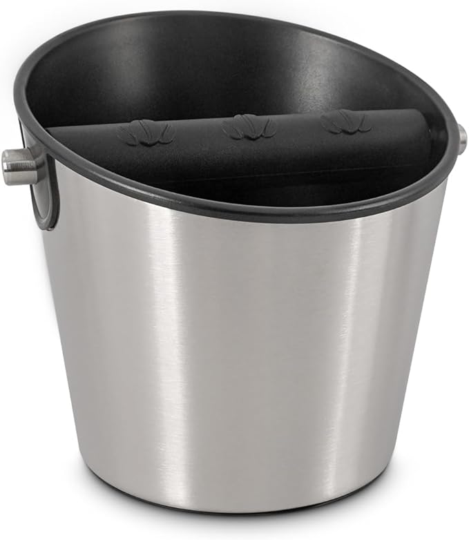 CAFEMASY Espresso Knock Box Barista-Tools - Mini Size Stainless Steel Coffee Puck Disposal Knock Box Espresso Machine Accessories Knock Out Box Container Dump Bin