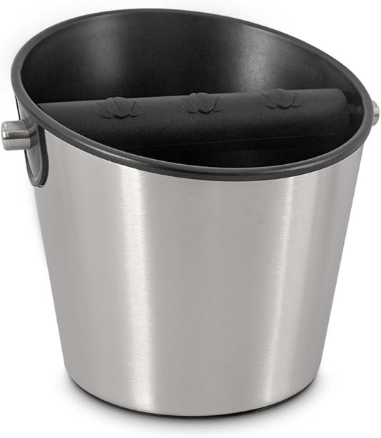 CAFEMASY Espresso Knock Box Barista-Tools - Mini Size Stainless Steel Coffee Puck Disposal Knock Box Espresso Machine Accessories Knock Out Box Container Dump Bin