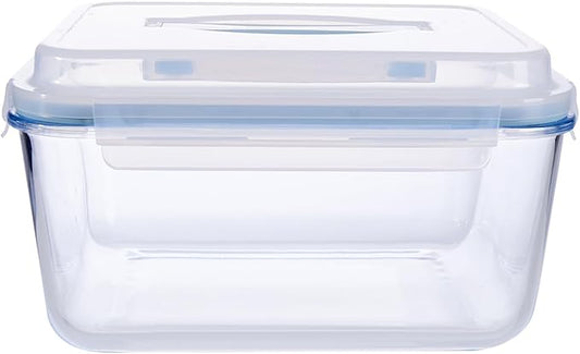 24 Cup Extra Large Glass Storage Containers with Airtight Locking Lid with Handle, Large Glass Food Storage Container, Ideal Storing food, Vegetables, Fruits, Roasting Turkey, BPA Free Oven Safe