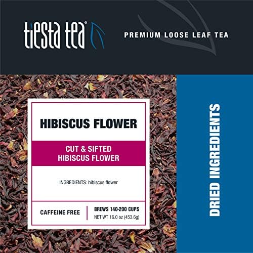 Tiesta Tea - 3lb Hibiscus Flowers, Cut & Sifted Loose Tea, 3lb,1360g, Bulk Resealable Bag, Raw Hibiscus Flower, Agua Fresca, Flor de Jamaica, Baked Goods, Dressings, Jams, Soaps & More, 3-Pack