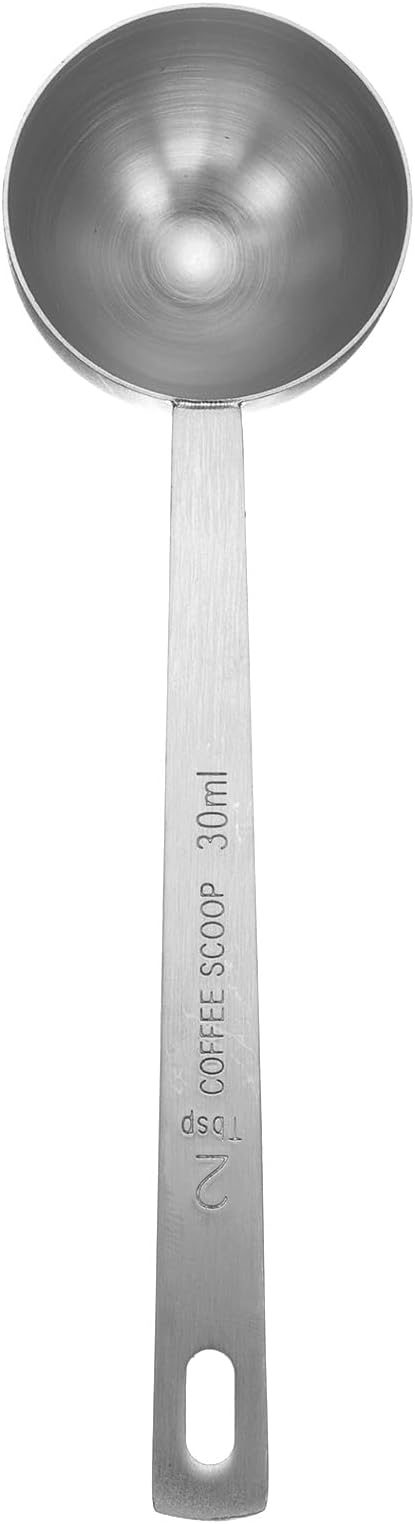 HARFINGTON Coffee Scoop Spoon 2tbsp (6tsp, 30ml) 304 Stainless Steel Long Handle Teaspoon/Tablespoon Measuring Spoons Scoops for Tea Sugar Kitchen, Silver
