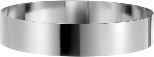 HARFINGTON Round Cake Ring 10 x 2 Inch Seamless Stainless Steel Pastry Mousse Dessert Ring Mirror Coating for Baking Cooking Making Tool