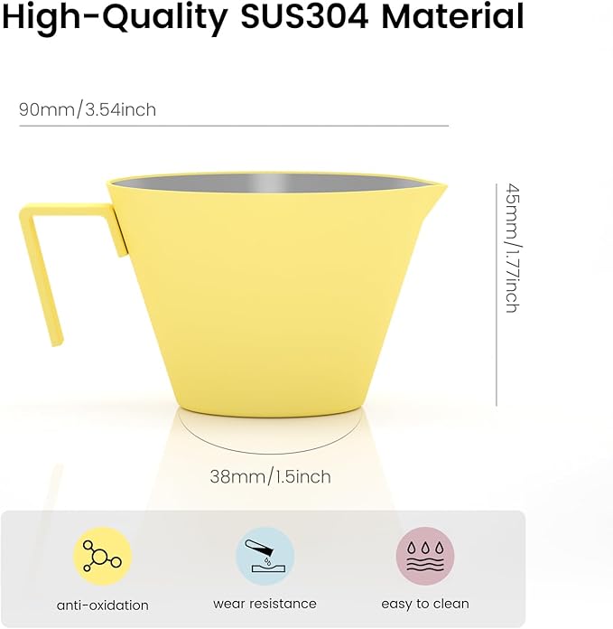 MHW-3BOMBER Espresso Measuring Cup with 3 oz Sauce Cup Espresso Shot Cup Stainless Steel Pouring Cup for Tomato Sauce|Steak Sauce|Desserts|Beverages| (Pink) G5739-OS