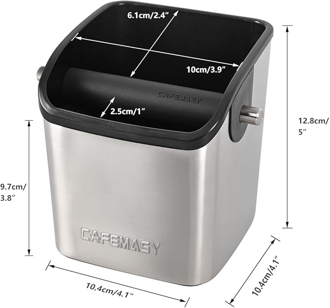 Coffee Knock Box Espresso Accessories - Home Use Small Coffee Puck Knock Box Stainless Steel for Espresso Machine Coffee Grounds