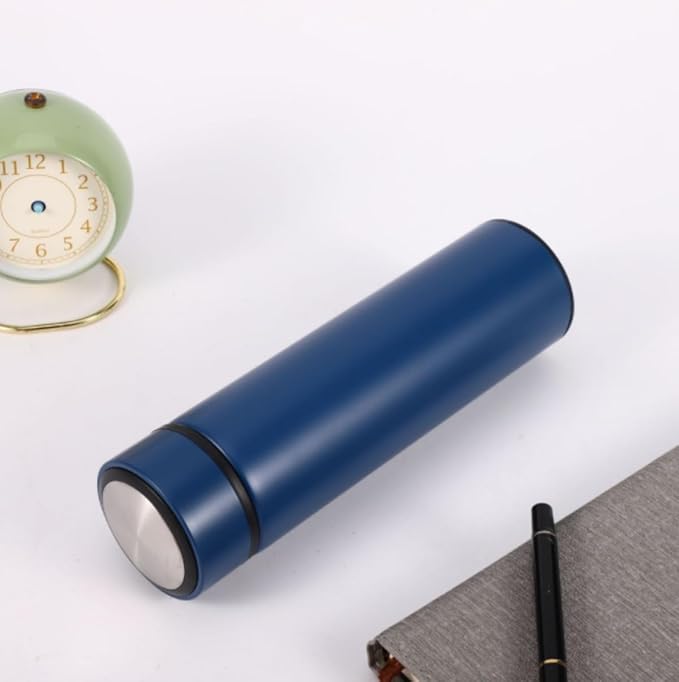 Insulated Water Bottles- Vacuum Tumbler for Coffee, Tea and Drinks with Stainless Steel Infuser - 15 oz Tea Thermo Travel Bottle/Keeps Drinks Hot or Cold for Hours/Gift Packing(Blue)