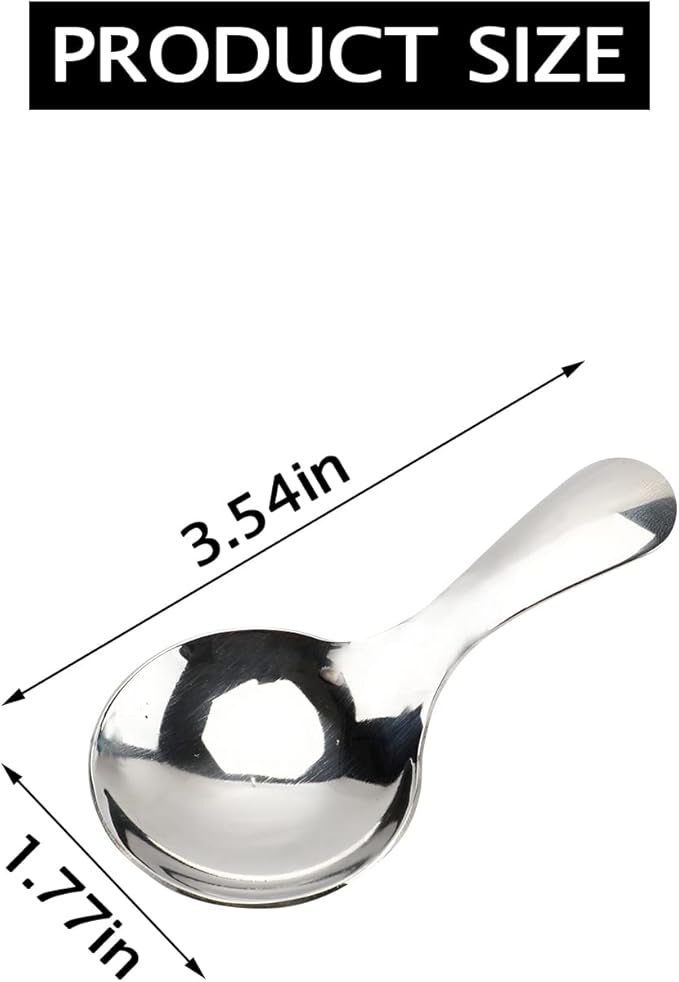 6-Piece Small Stainless Steel Spice Spoons - Canister Scoops for Condiments, Honey, Coffee, Tea, Salt, Jam, Mustard & Ice Cream