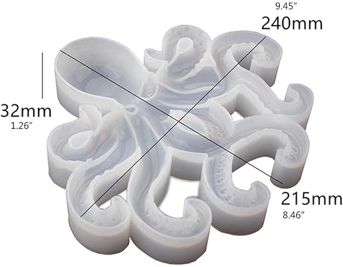 Octopus Resin Mold, Gasusen 3D Large Sea Animals Octopus Silicone Molds for Epoxy Resin Casting, Wall Hanging Ornaments, Home Decor, Halloween Christmas Gifts, DIY Craft