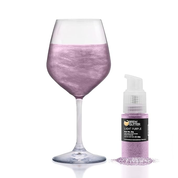Light Purple BREW GLITTER Edible Glitter For Drinks, Cocktails, Beer, Garnish Glitter & Beverages | KOSHER & HALAL Certified | 100% Edible & Food Grade | Vegan, Gluten, Nut Free (25g Spray Pump, Light Purple)