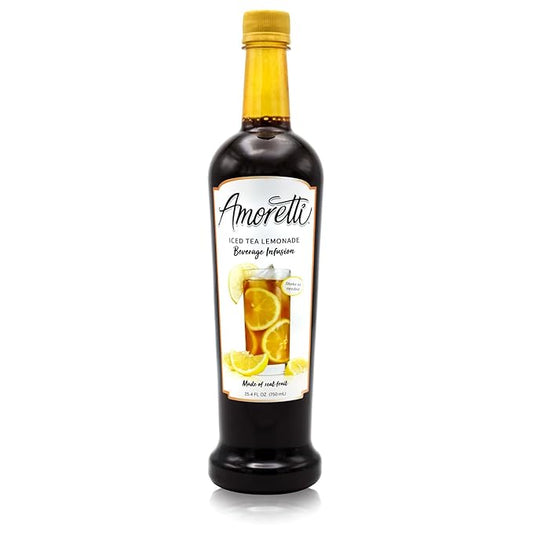 Amoretti - Iced Tea Lemonade Beverage Infusion Drink Mix & Water Enhancer with Pump for Flavoring Cocktails, Waters, Tea, and other Beverages, 94 Servings Per Bottle (750 ml), Preservative Free