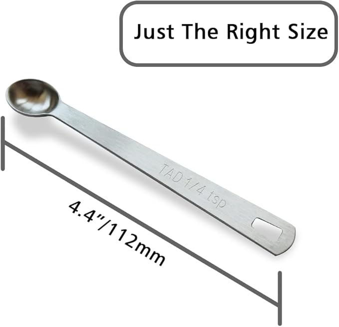 5PCS 1/4 Teaspoon(1/4tsp, 1.25 ml, Tad) Single Tiny Measuring Spoon, Small Individual Stainless Steel Measure Spoons Only
