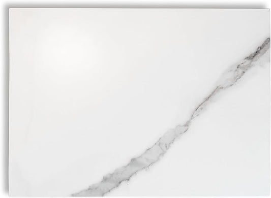 Multi-Purpose Pastry Marble Design Stone Tray Cutting Board Slab With Non-Slip Feet,Stone Cheese Pastry Board,Marble Serving Tray, Easy To Clean(16" x 12") (XR902, 16 * 12)