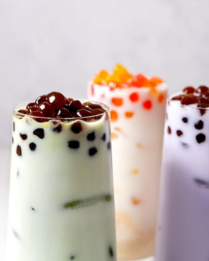 J WAY BOBA Authentic Instant Tapioca Boba Pearls for Milk Tea, Smoothies and Desserts, Tropical Fruit Flavor (Ready in Just 20 Seconds) - 4 Servings