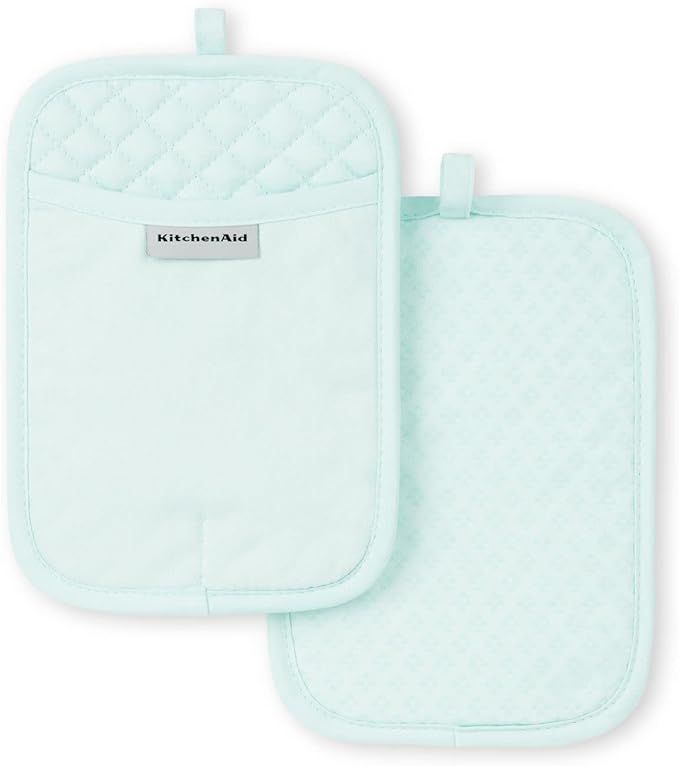 KitchenAid Asteroid Pot Holder 2-Pack Set, Mineral Water, 7"x10"