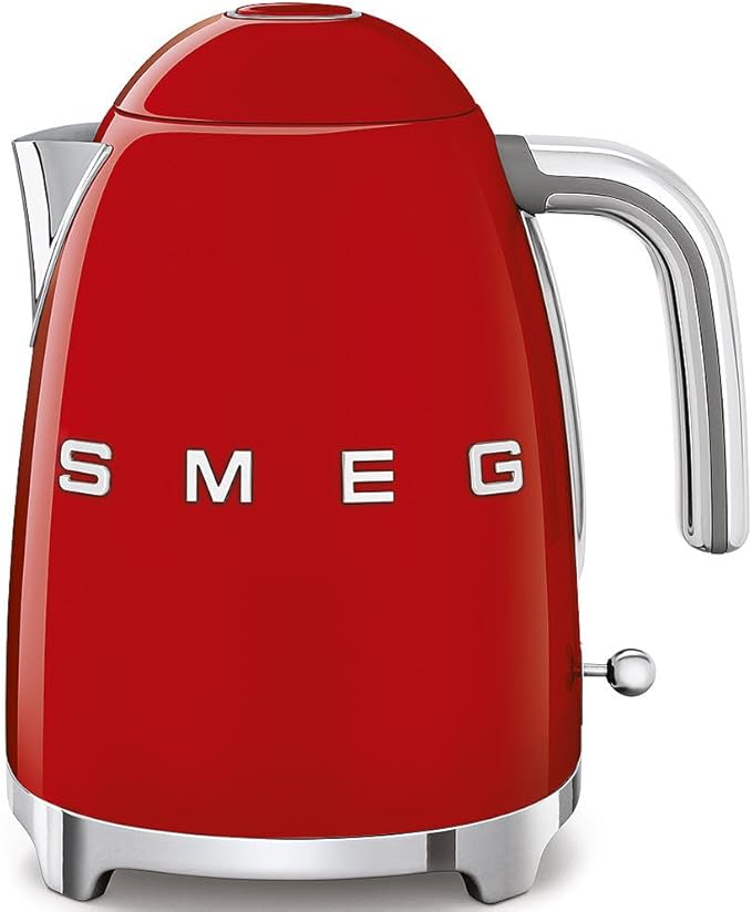 SMEG 50's Retro Style Electric Water Kettle with Automatic Shutoff, Removable Base, and Water Indicator, KLF03RDUS, Red