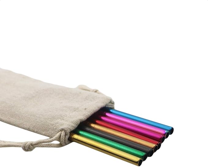 Gugrida Metal Straws Stainless Steel Straws 8.5" Drinking Straws Reusable 4 Set - Ultra Long Muti Color-Cleaning Brush for 20/30 Oz for Trail Tumblers Yeti RTIC SIC Ozark (2 Straight|1 Bent|1 Brush）