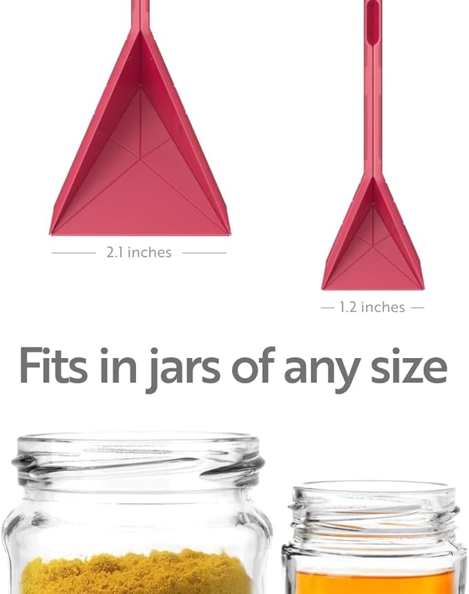 POLYGONS FLAT 3-IN-1 FOLDING MEASURING SPOONS | 2 Spoons with 6 Different Sizes (Pink)