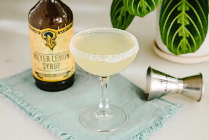 Portland Syrups Meyer Lemon Syrup - Premium Beverage Concentrate for Delicious Cocktails, Tea, Soda, Coffee Drinks, Baking, and More - 12 oz with 12 Servings (Pack of 1)
