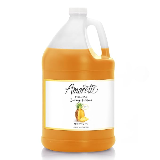 Amoretti - Pineapple Beverage Infusion - Drink Mix & Water Enhancer with Pump for Flavoring Cocktails, Waters, Teas, and other Beverages, Preservative Free