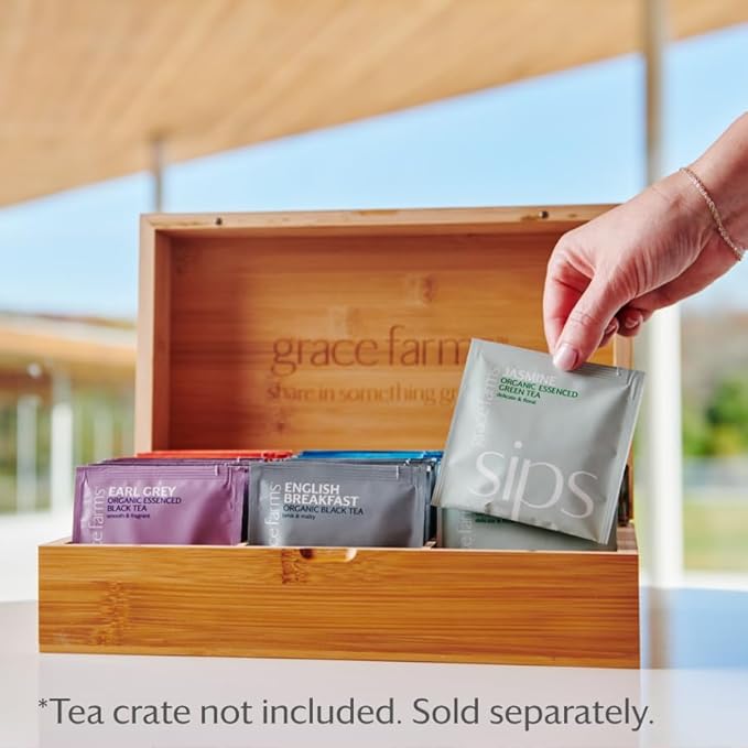 Grace Farms Organic CHAMOMILE CITRUS Herbal Tea (100 Enveloped Pyramid Sachets w/ String & Tag) | Naturally Sweet, Healthy and Caffeine Free | Organic, Fair Trade and Kosher Certified | Gives Back 100% of Profits