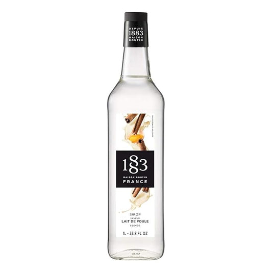 1883 Eggnog Syrup for Drinks, Made in France, 1 Liter Glass Bottle