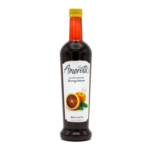 Amoretti - Blood Orange Beverage Infusion Drink Mix & Water Enhancer with Pump for Flavoring Cocktails, Waters, Teas, and other Beverages, 94 Servings Per Bottle (750 ml), Preservative Free