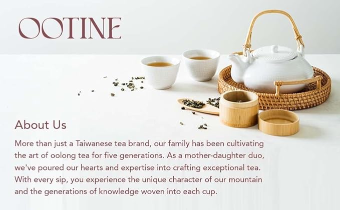 OOTINE | Morning Breeze Taiwan Oolong Tea (12 Sachets) | Lightly Oxidized for a Fresh, Green-Tea-Like Taste | Sugarcane & Freesia Notes | Hand-Picked Whole Leaves, Plastic-Free Sachets | Supports Gut Health & Multiple Infusions, Travel-Ready