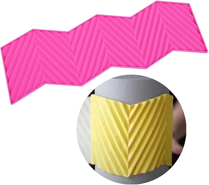 TUKE 3D Diagonal Stripes Design Lace Mat Silicone Mold Silicone Lace Mold Sugar Craft Cake Brim Decoration Tool (L_ Diagonal Stripes)