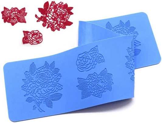 Flower Embossing Hollow Candy Silicone Mold Lace Pattern Sugar Craft Cake Decoration, Cupcake Top, Polymer Clay