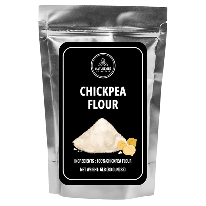 Naturevibe Botanicals Chickpea Flour 5 lb | 100% Pure Gram Flour (Besan) | Non-GMO | High Protein & Fiber | Ideal for Baking, Batters, Rotis, Hummus, Snacks & Vegan Cooking