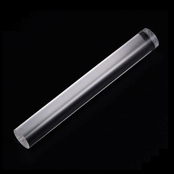 HARFINGTON Acrylic Clay Roller 8 Inch x 1 Inch Solid Non-Stick Plastic Round Tube Roller Polymer Clay Rod Fondant Rolling Pin for Shaping, Sculpting, Modeling DIY Crafts, Transparent