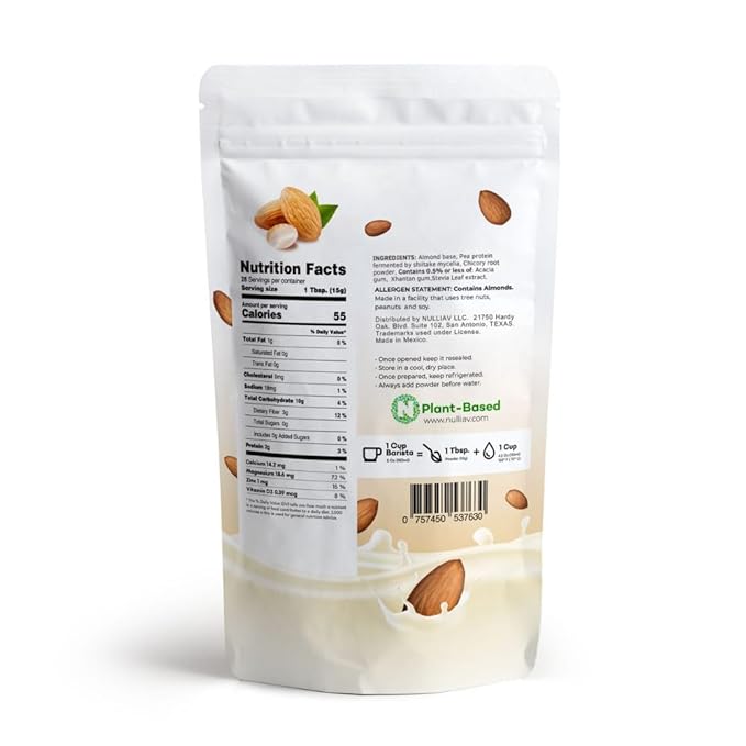 NULLIAV | Barista Mediterranean Almond Milk Powder Original 14.8 Oz.