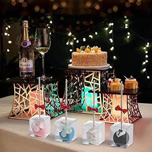 RomanticBaking 100 Pack 1 3/4" x 1 3/4" x 2" individul Single Cake Pop Box With Hole Small Gift Boxes Mini Plastic Boxes Treat Boxes Candy Boxes