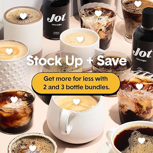 Jot Coffee Concentrate (Vanilla) High Caffeine Cold Brew Coffee Concentrate Liquid for Iced Coffees, Instant Espresso, Hot or Cold Instant Coffees - Makes 14 Cups, 150mg Caffeine/Tbsp, Sugar Free