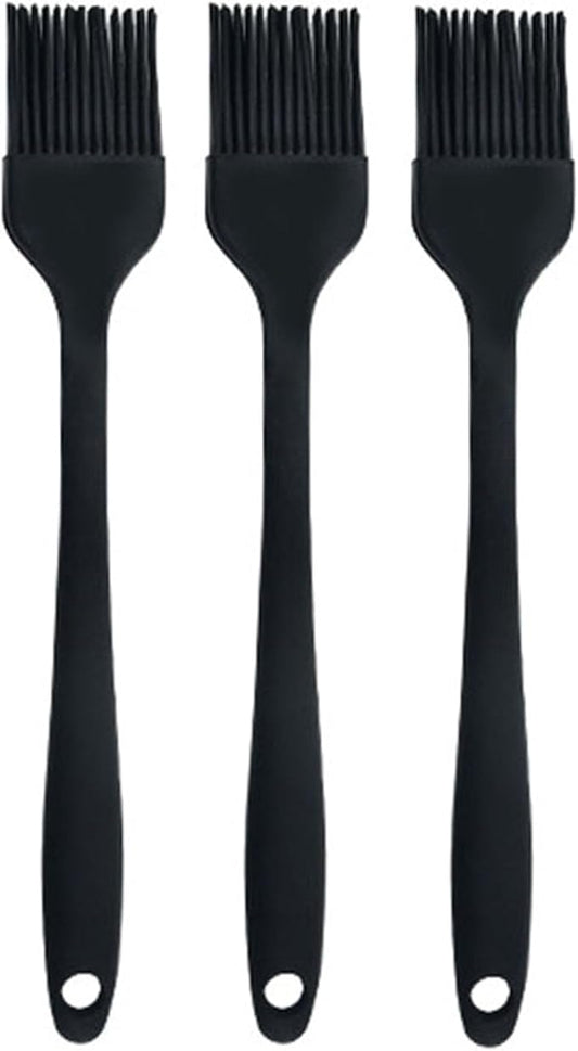 Silicone brush, Oil Brush for BBQ Kitchen Cooking Baking and Grilling(3 PCS,Black)