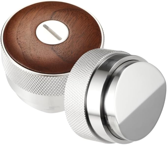 51mm distributor called Adjustable Depth espresso leveler Compatible with 51MM Machine Accessories The coffee leveler Made of Stainless Steel and Walnut wood