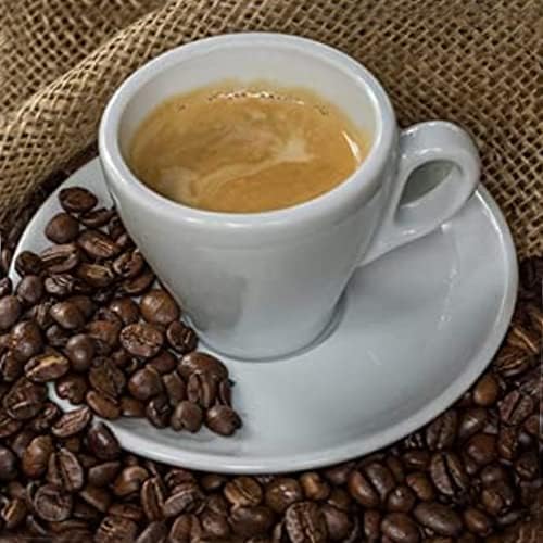 CUISINOX Italian Classic White Porcelain Espresso Cups and Saucers – Set of 6, 2 oz – Coffee Cups for Espresso Shots, Cappuccino, Latte – Perfect for Home and Coffee Bar Accessories