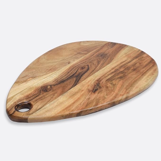 Premium Handcrafted Wood Cutting Board and Chopping Board for Meat, Cheese Board, Vegetables, Bread, and Charcuterie - Decorative Wooden Serving Board(15.5x11.0 Inch)