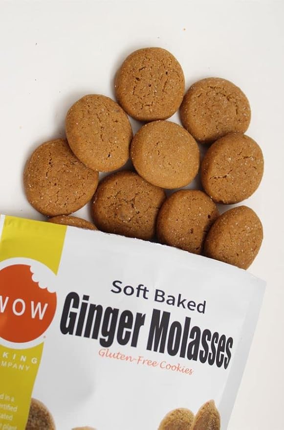 WOW Baking Company Gluten-Free Cookies, Ginger Molasses, 8 Ounce (Pack of 6)