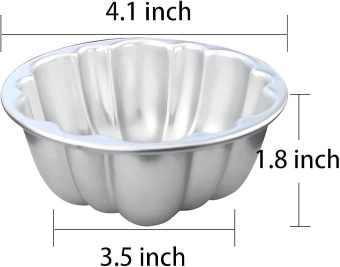 Weilan Cup Cake Molds Aluminum Molds for Jello Pudding Pan Cupcake Muffin Cups Cake Tartlets Nonstick for Steaming and Baking