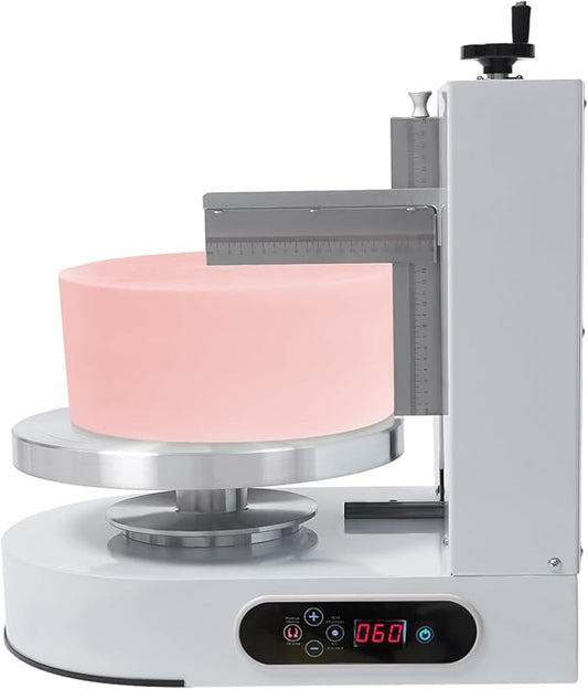 Cake Decorating Coating Machine Automatic Cake Cream Spreading Coating Filling Machine Birthday Cake Cream Smoother Bread Cream Spreading Machine Suitable for 4-12 In Round Cake (White)
