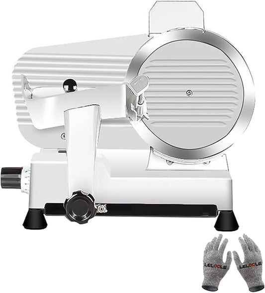 Meat Slicer 340WHome Use and for Commercial 10-inch Electric Food Slicer with Chromium-plated Steel Blade and Built-in Sharpening Stone Easy to Clean Adjustable Thickness Cuts Meat Bread and Cheese