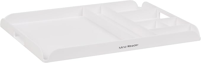 Mind Reader Coffee Station Serving Tray, 7 Pod Capacity Countertop Organizer, Storage, 17.5" L x 13.25" W x 1.25" H, Single, White