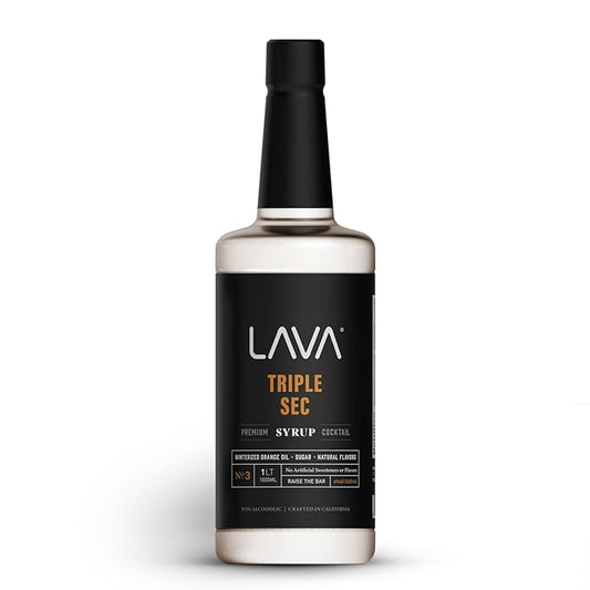 LAVA Premium Triple Sec Cocktail Syrup, 33.8oz (1-Liter), Made with 100% Sugar, Orange Extract, No Artificial Sweeteners, Flavors, or Colors. (1-Pack)