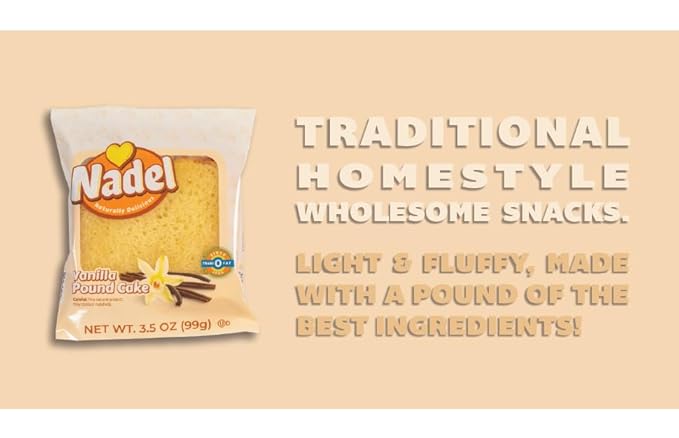 Nadel - NATURALLY DELICIOUS POUND CAKE SLICES (16 Pack) Sweet Breads & Cakes, Back to School lunch snack, breakfast bar