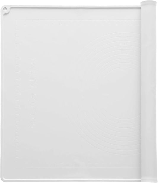 uxcell Silicone Pastry Mat, 27.5" x 19.7" Silicone Baking Mat with Measurements, Non-Stick Dough Rolling Mat for Making Pastry Cookies Bread Pizza White