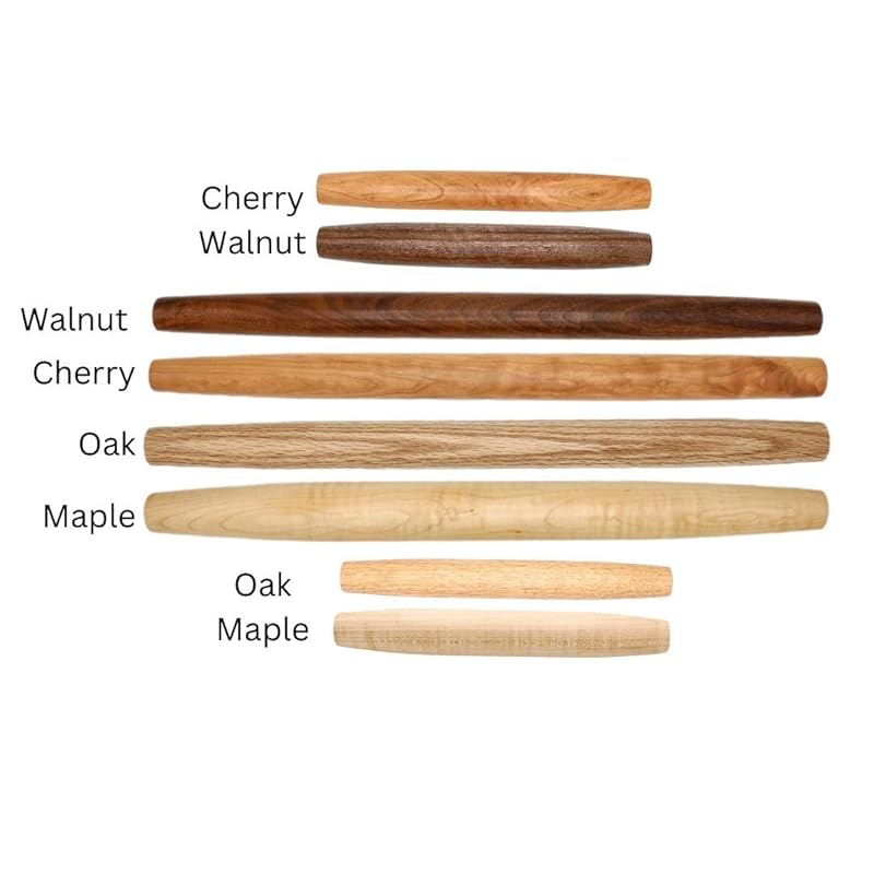 Handmade French Rolling Pin. Tapered Rolling Pin. Wooden Rolling Pin. Handmade In Kentucky. (Walnut, 12 inch)