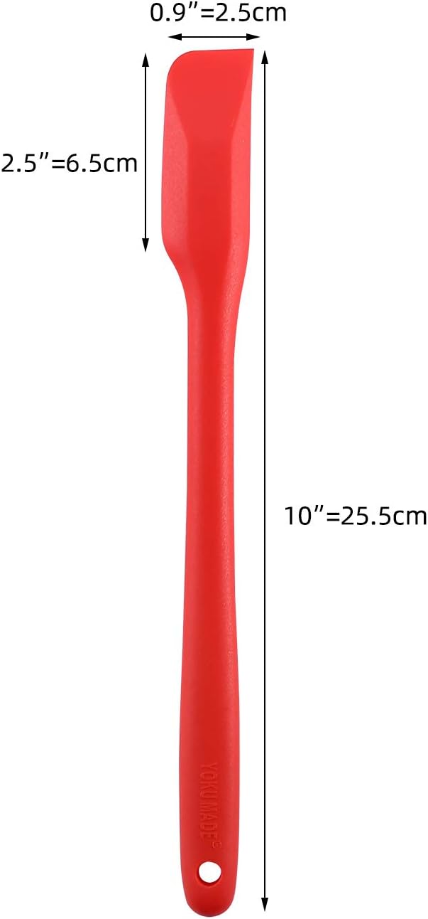 Yoku Made- Small Spatulas Set, Heat-resistant Mini Spatulas with Sharp and thin Edge, Nonstick Silicone Spreader, 10 Inches, 4 Pack